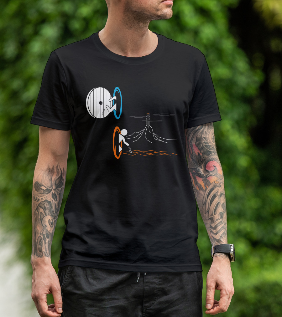 Portal Journey Through Mordor With Barad-dûr And Eye T-Shirt