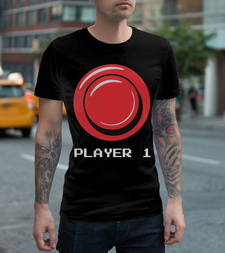 PLAYER 1 Arcade Button Retro Gaming T-Shirt