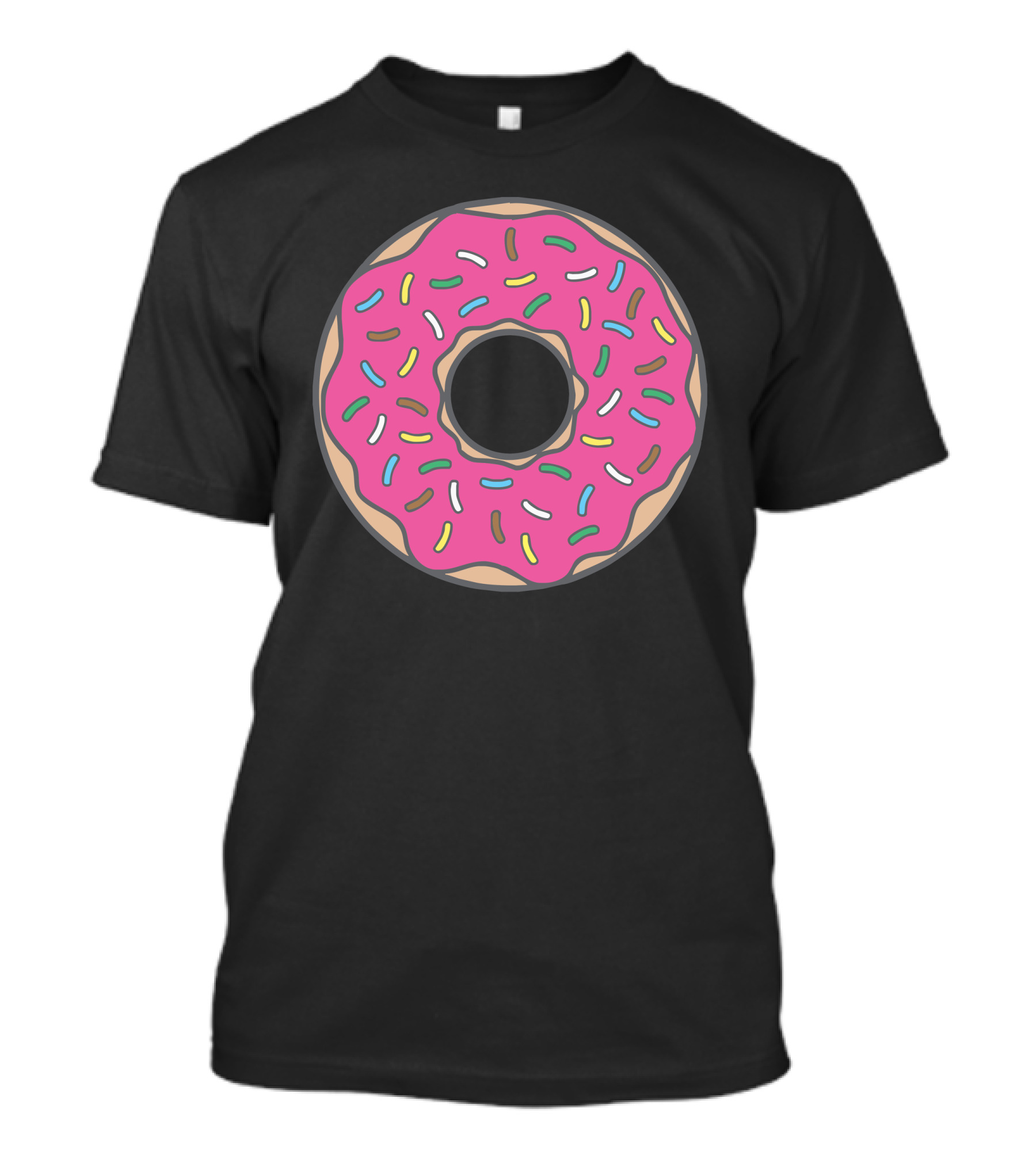 Strobery Donat Pink Sprinkled Circle Dessert T-Shirt