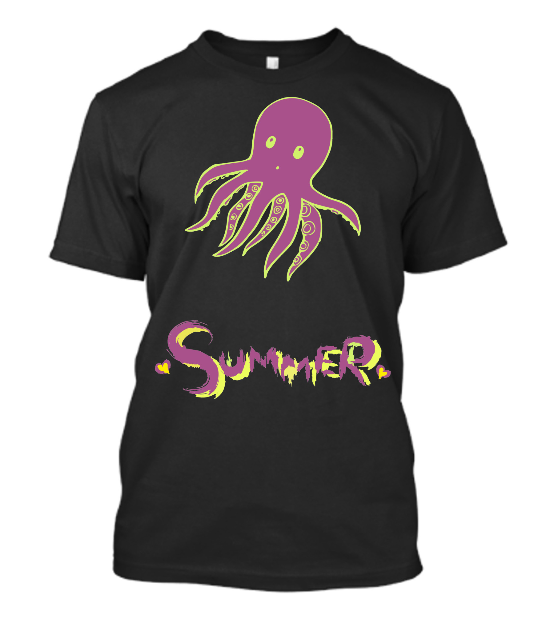 Summer Octopus With Heart Accents T-Shirt