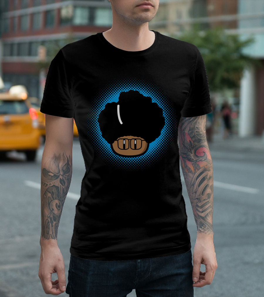 Up Moss Afro Character Icon Vintage Comic Pop T-Shirt