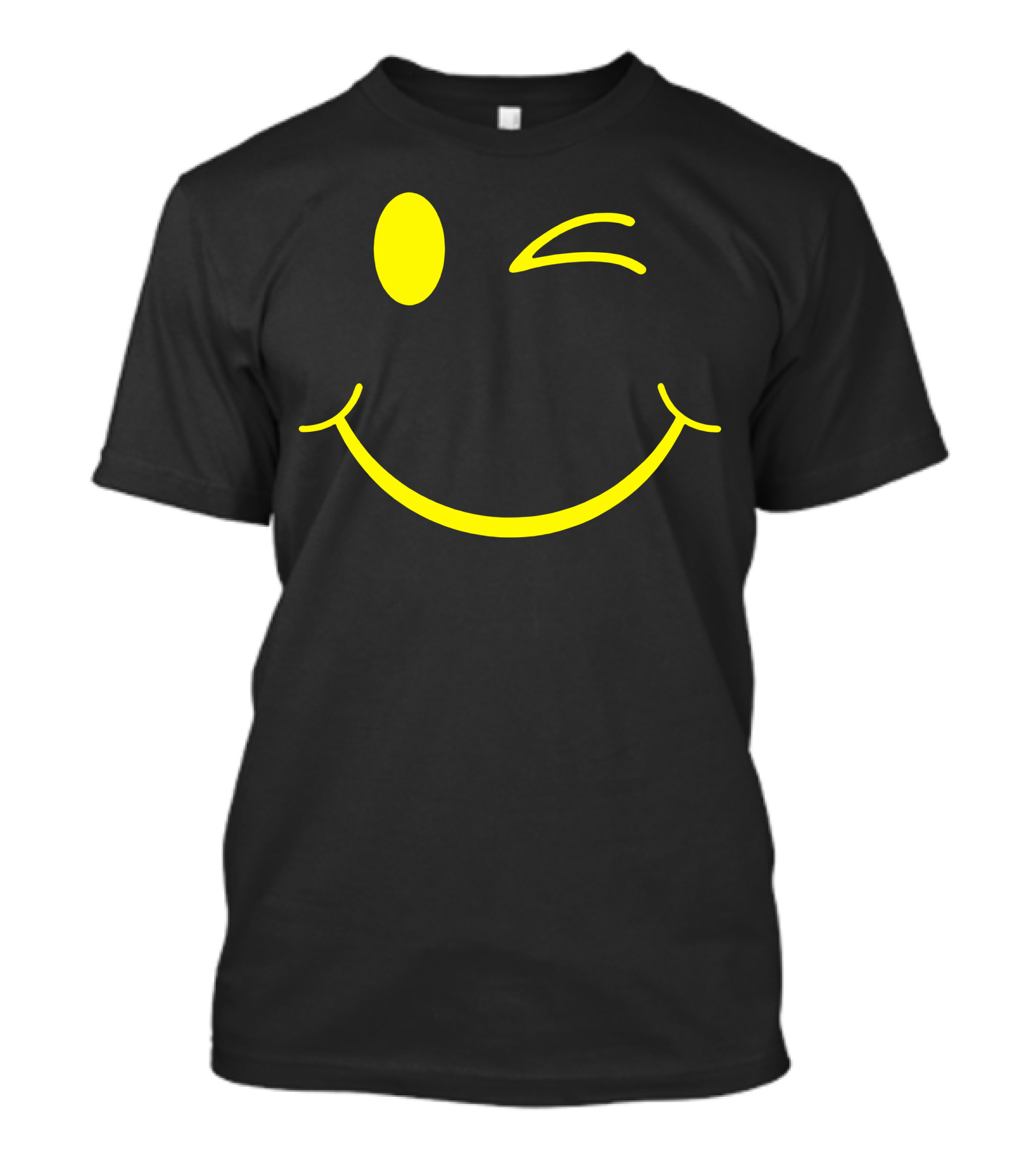 Smiley Face Wink Yellow Emoji T-Shirt