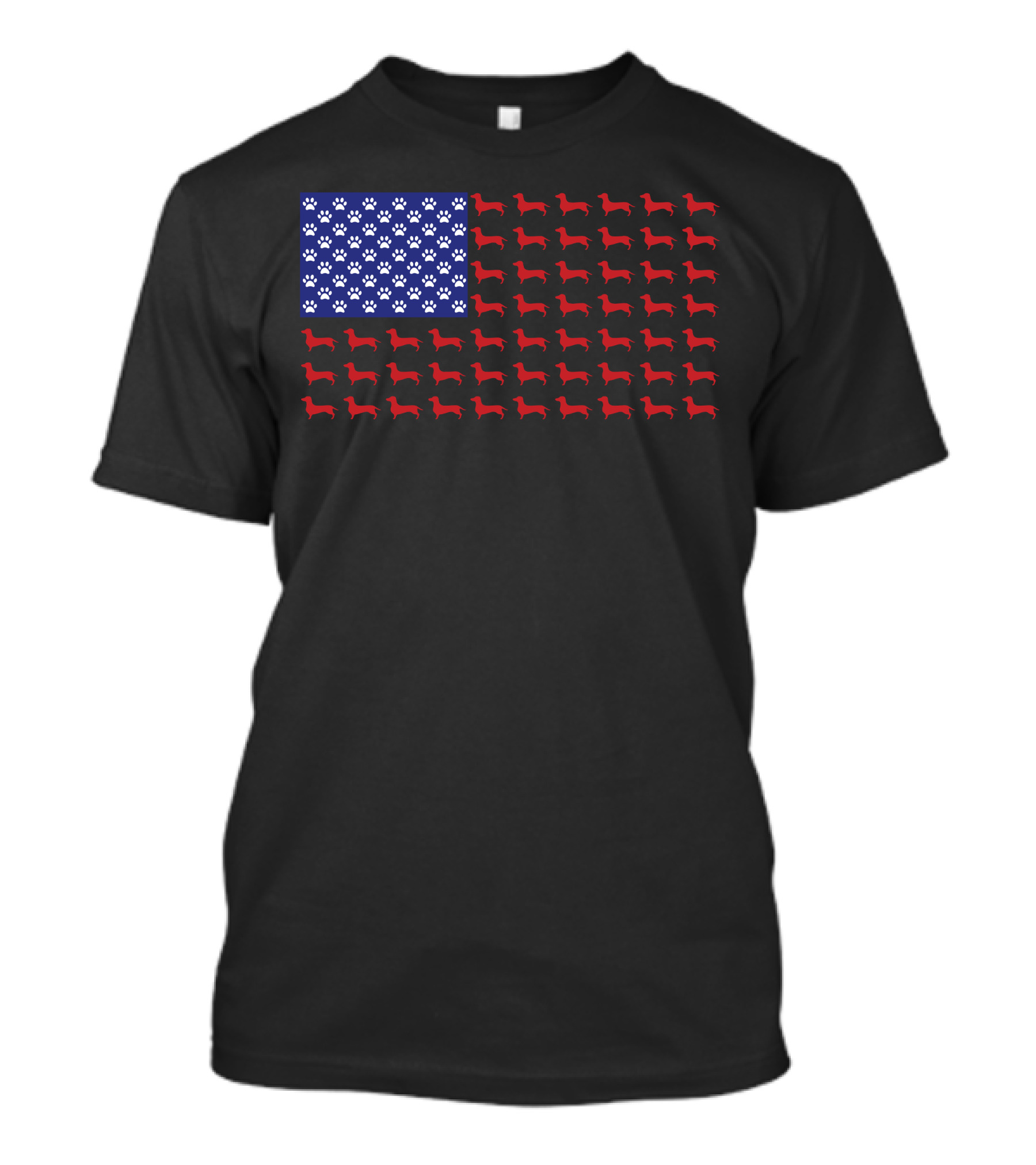 American Flag Dog Paw Prints T-Shirt