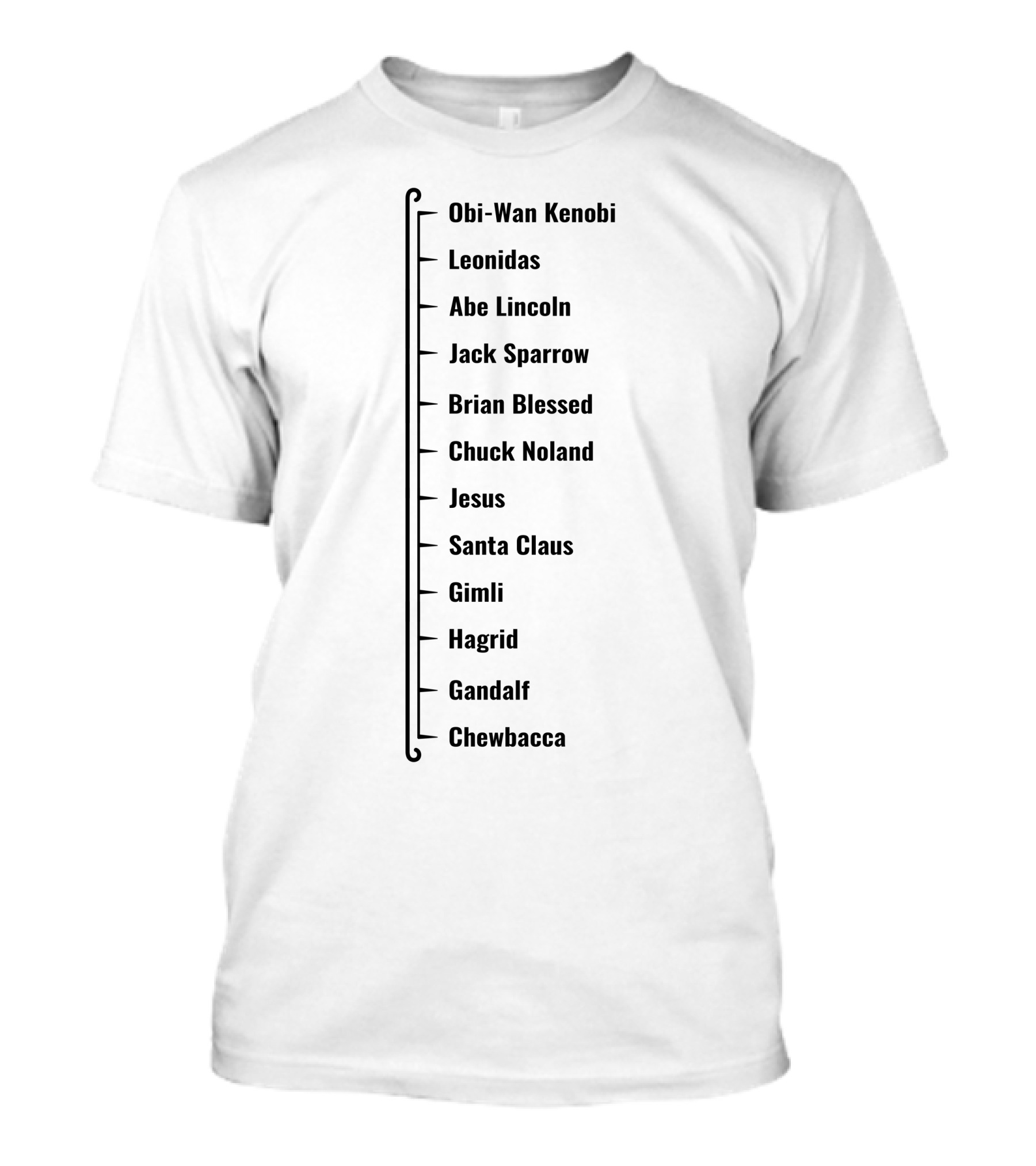 Beard Growth Scale Obi-Wan Kenobi Leonidas Abe Lincoln Jack Sparrow Brian Blessed Chuck Noland Jesus Santa Claus Gimli Hagrid Gandalf Chewbacca T-Shirt