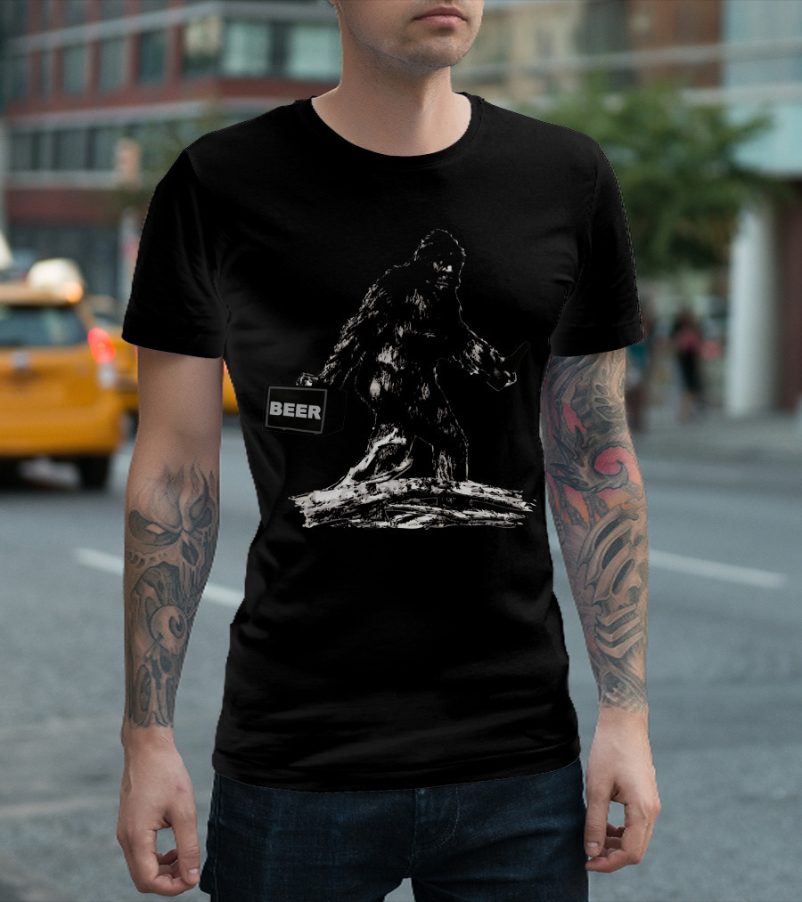 Bigfoot Carrying Beer T-Shirt