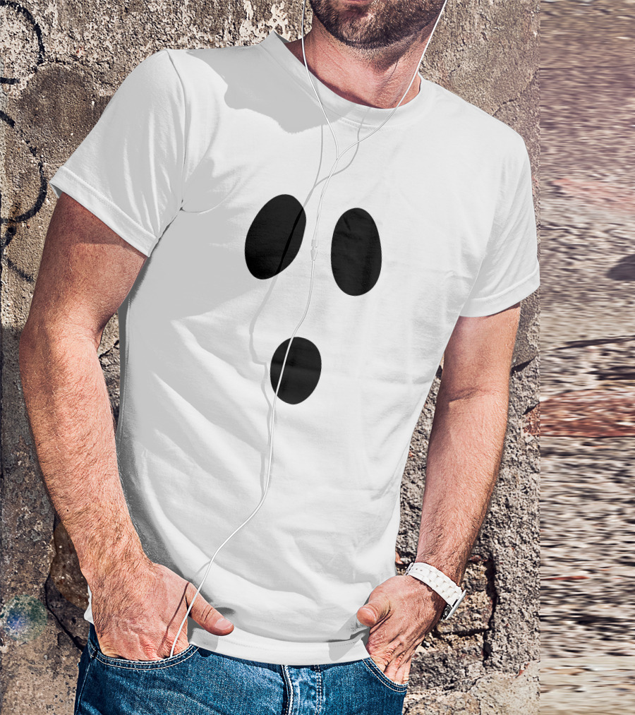 Boo Face Ghost Expression Halloween Classic T-Shirt