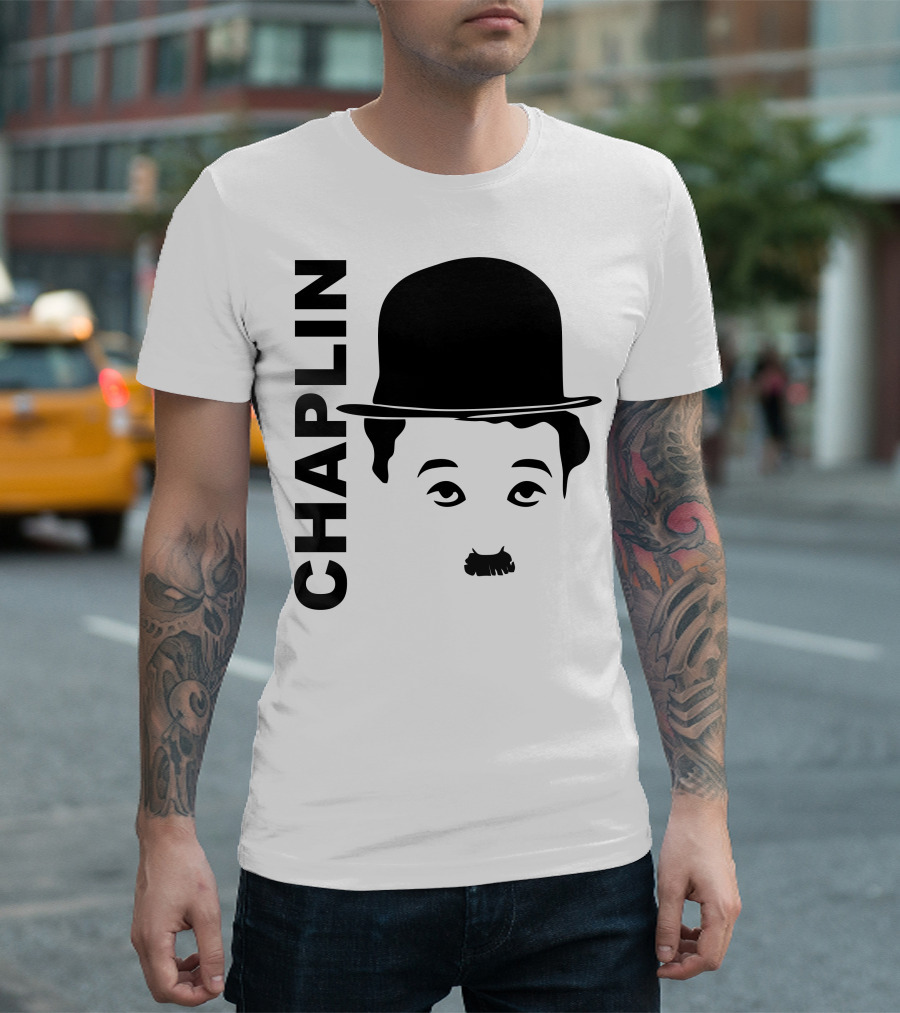Chaplin Bowler Hat And Mustache T-Shirt