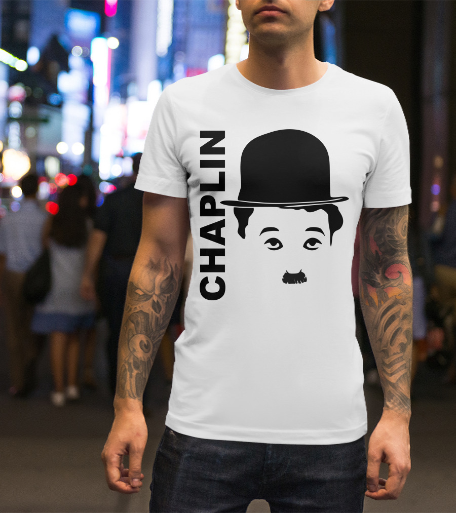 Chaplin Bowler Hat And Mustache T-Shirt