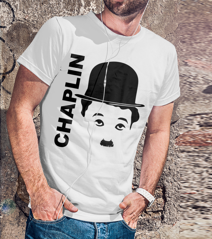 Chaplin Bowler Hat And Mustache T-Shirt