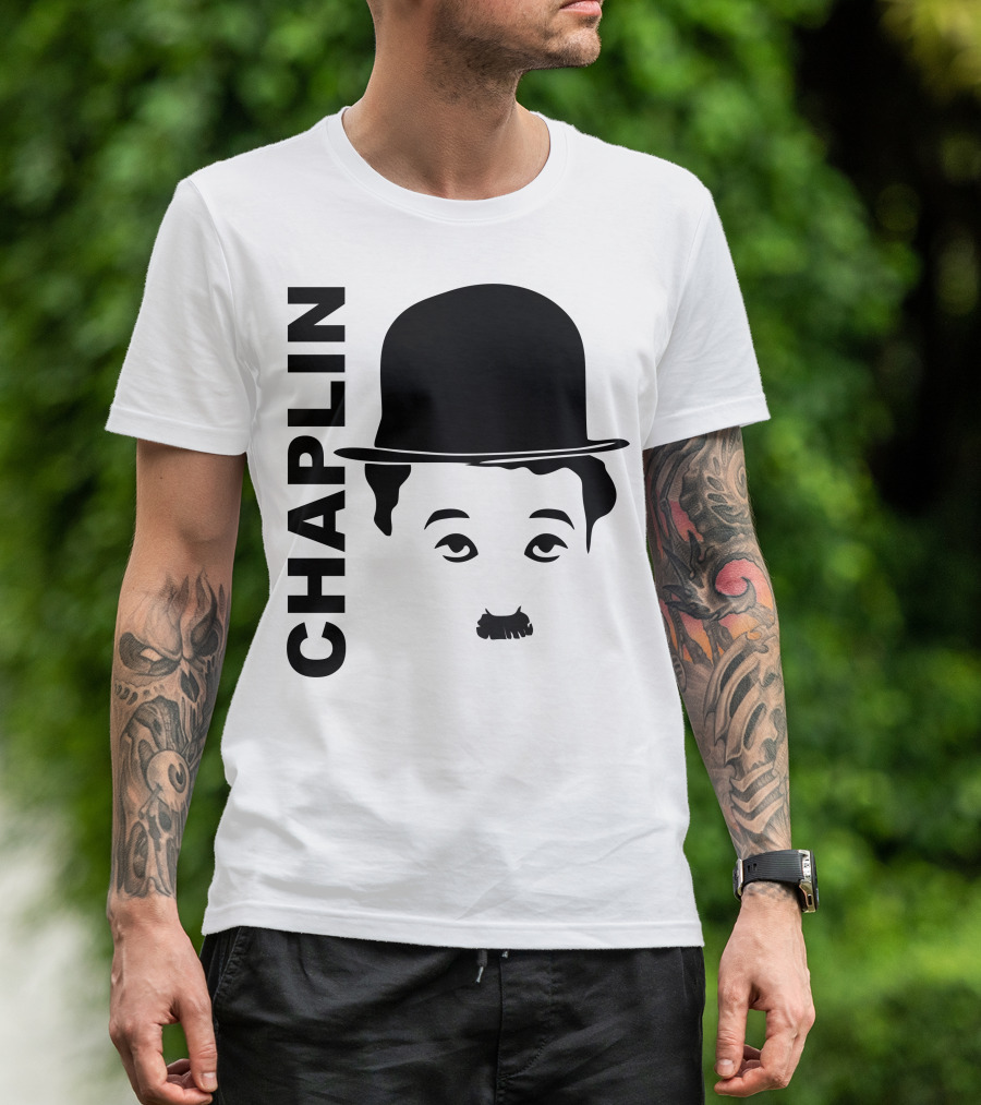 Chaplin Bowler Hat And Mustache T-Shirt