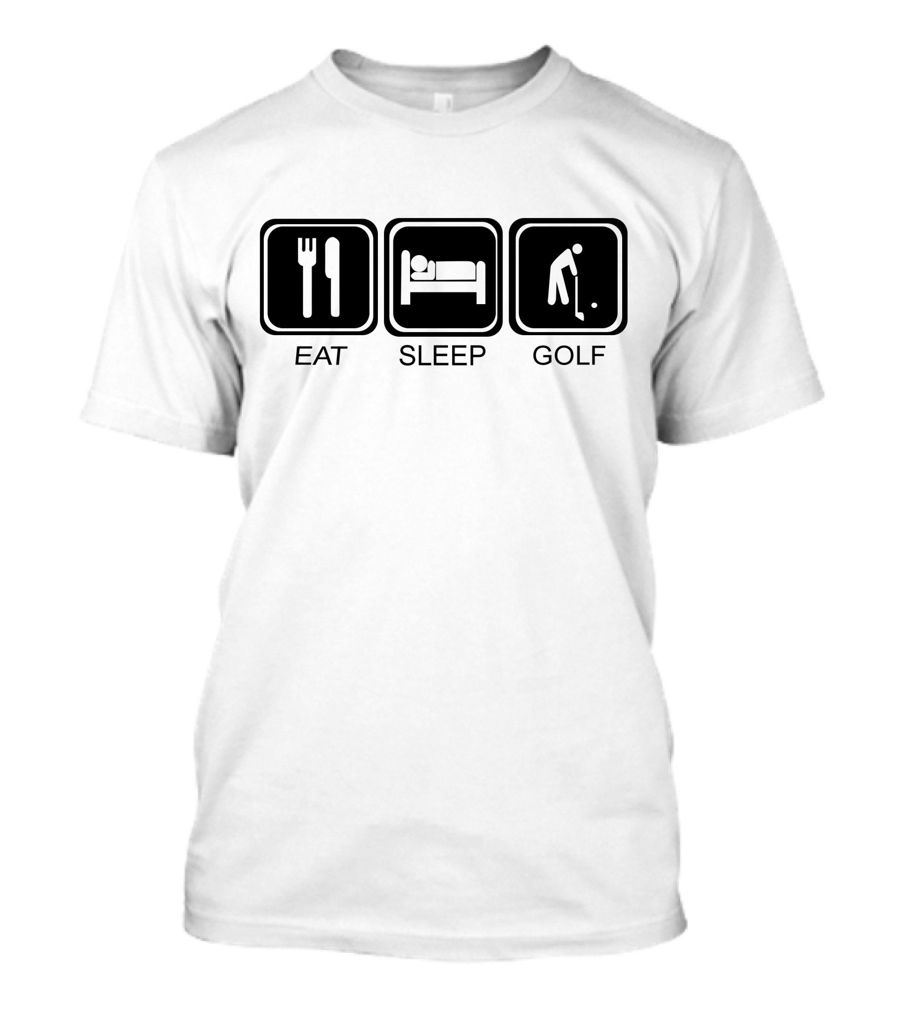 Eat Sleep Golf Icons Fork Bed Golfer T-Shirt