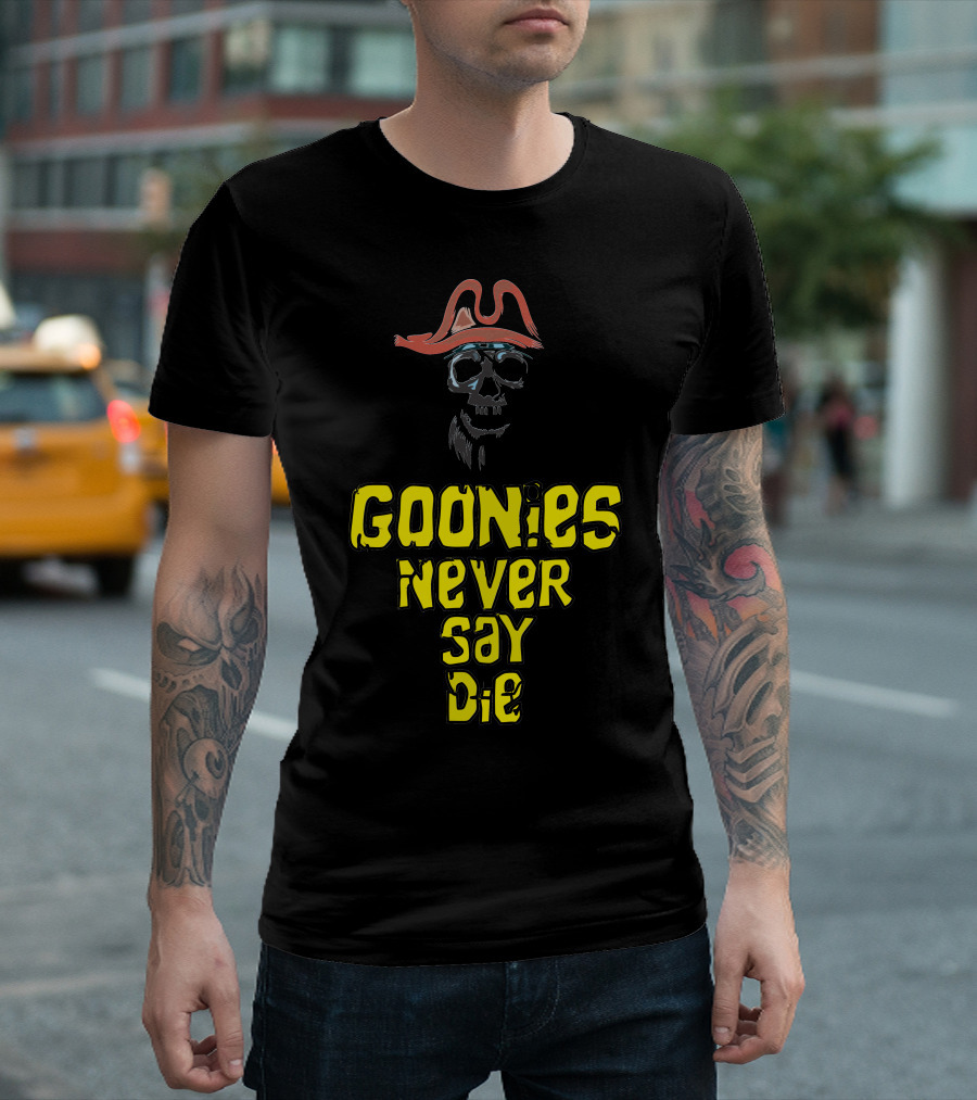 Goonies Never Say Die Pirate Skull Hat T-Shirt