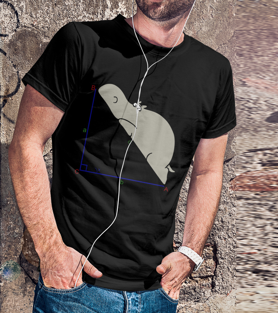 Hippopotenuse Triangle Funny Opposite Adjacency Math Humor T-Shirt