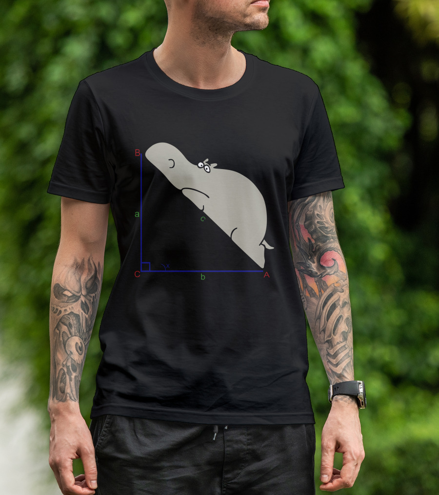 Hippopotenuse Triangle Funny Opposite Adjacency Math Humor T-Shirt