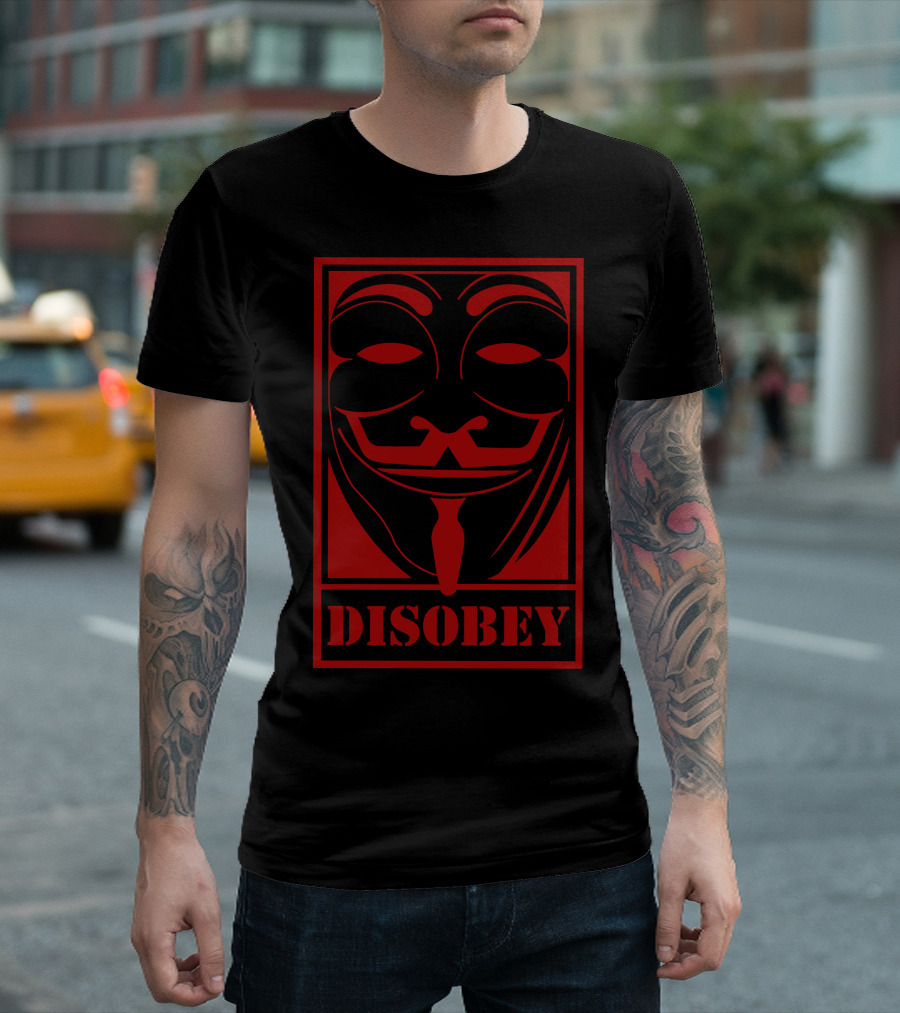 Disobey Anonymous Guy Fawkes Mask Hacking Hackers Fawke T-Shirt