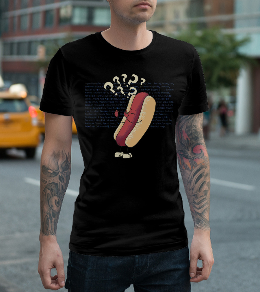 Hot Dogs Identity Crisis Question Marks T-Shirt