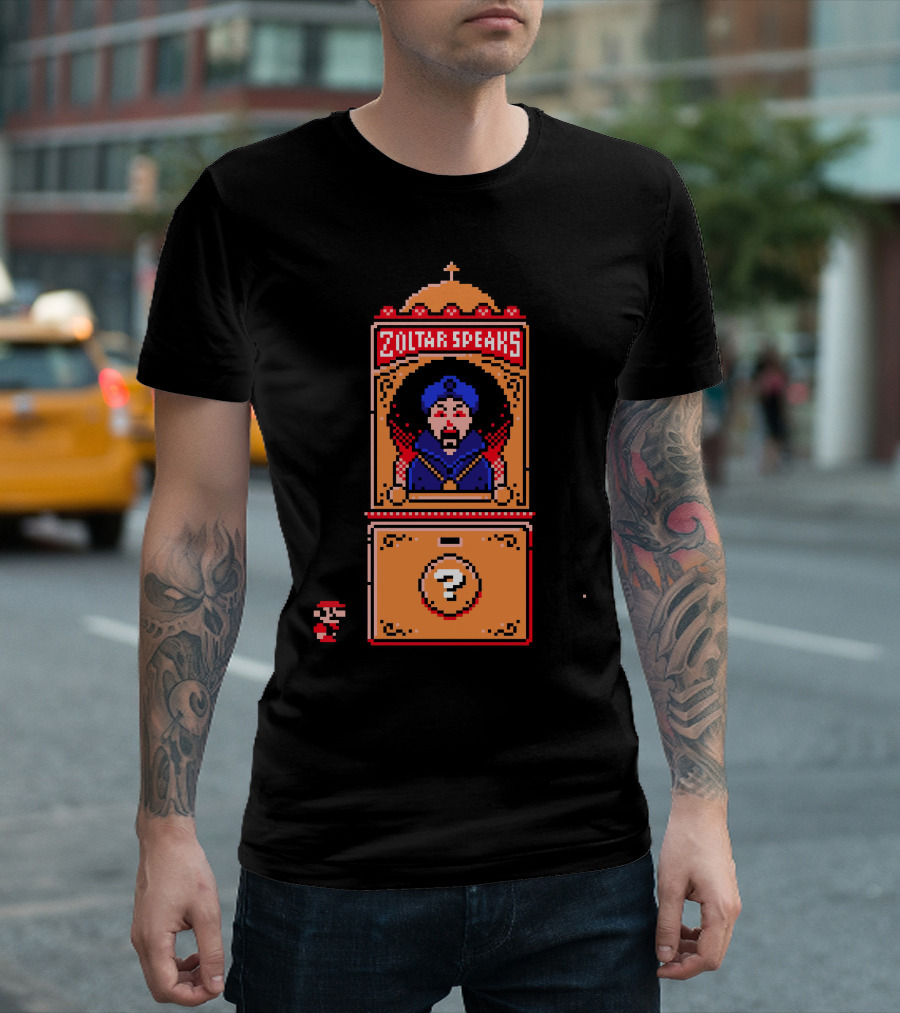 I Wish I Were Big Zoltar Speaks Mario Pixel T-Shirt