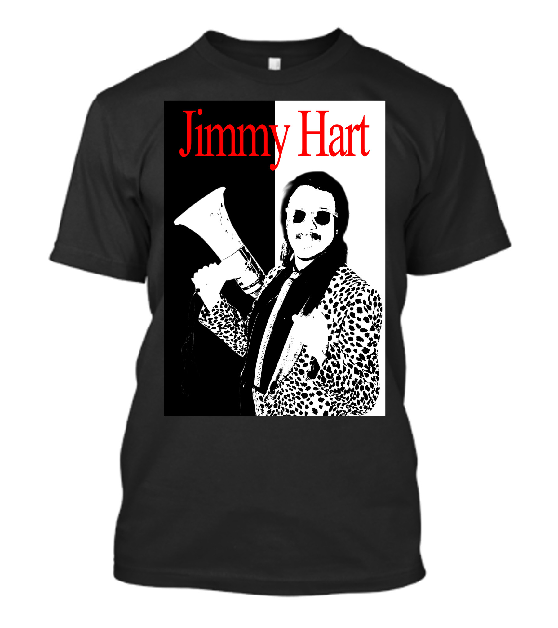 Jimmy Hart Wrestling Legend Megaphone And Leopard Jacket T-Shirt