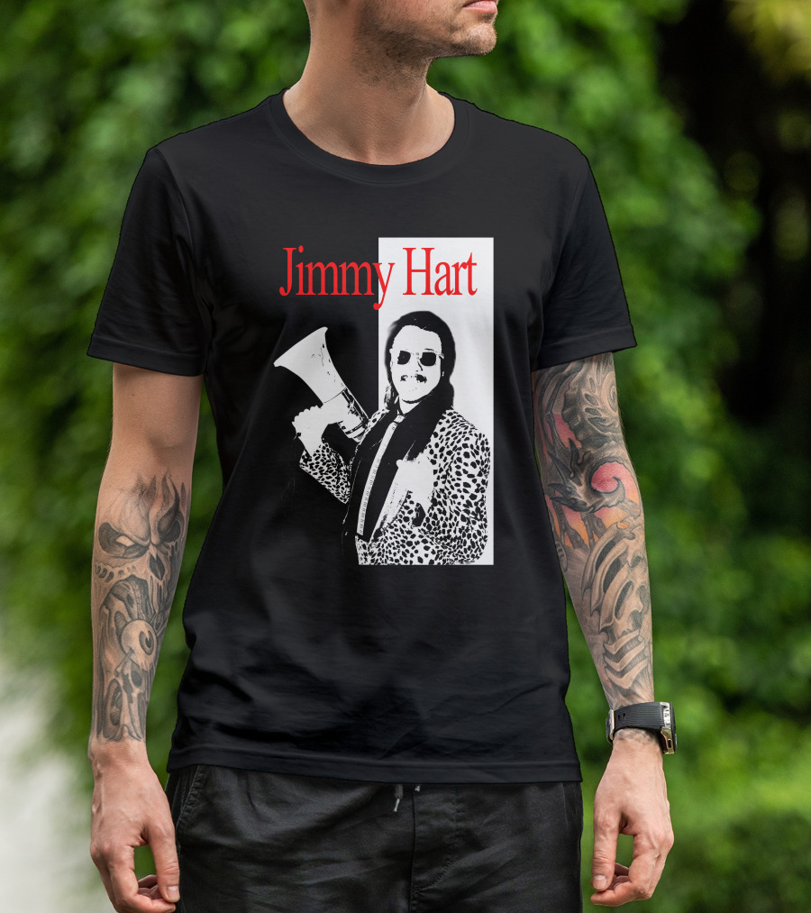 Jimmy Hart Wrestling Legend Megaphone And Leopard Jacket T-Shirt