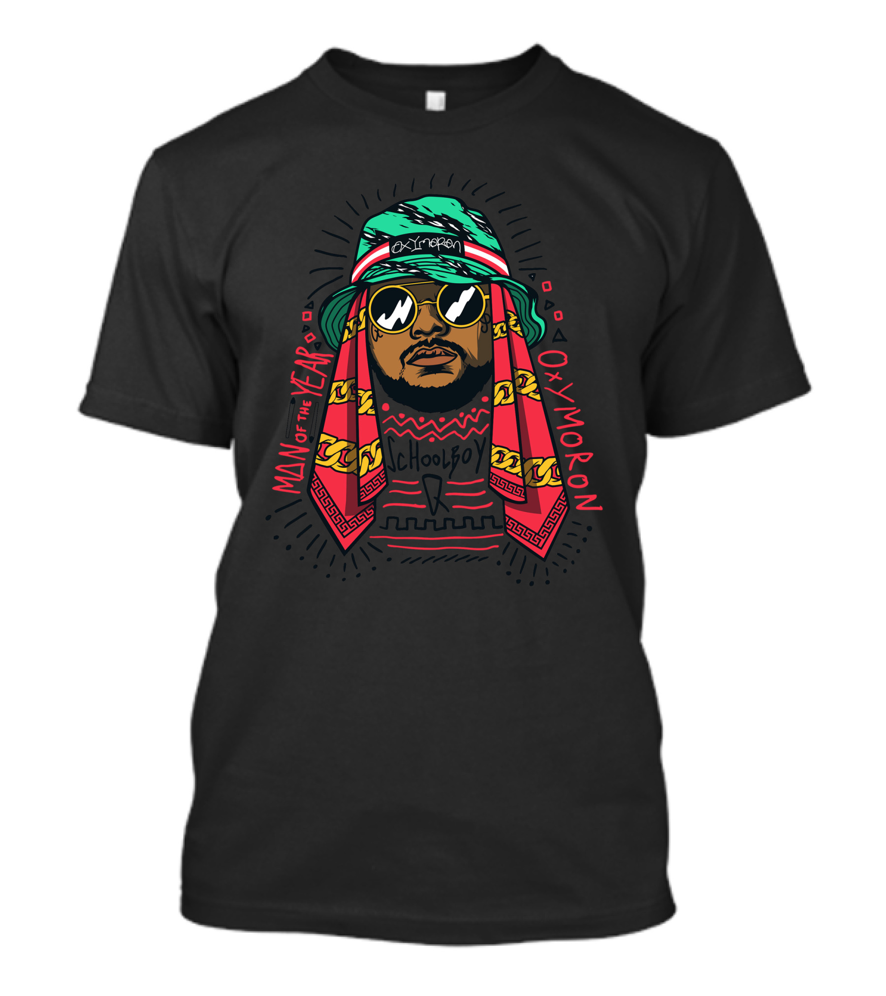 Man Of The Year Oxymoron Schoolboy Q Compton Hip Hop Black Hippy T-Shirt