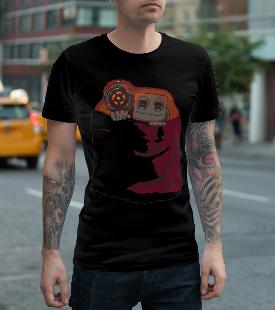 Pocket Protector Robot In Cozy Blanket T-Shirt