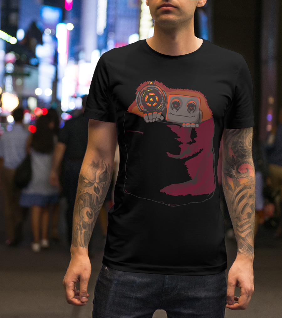Pocket Protector Robot In Cozy Blanket T-Shirt