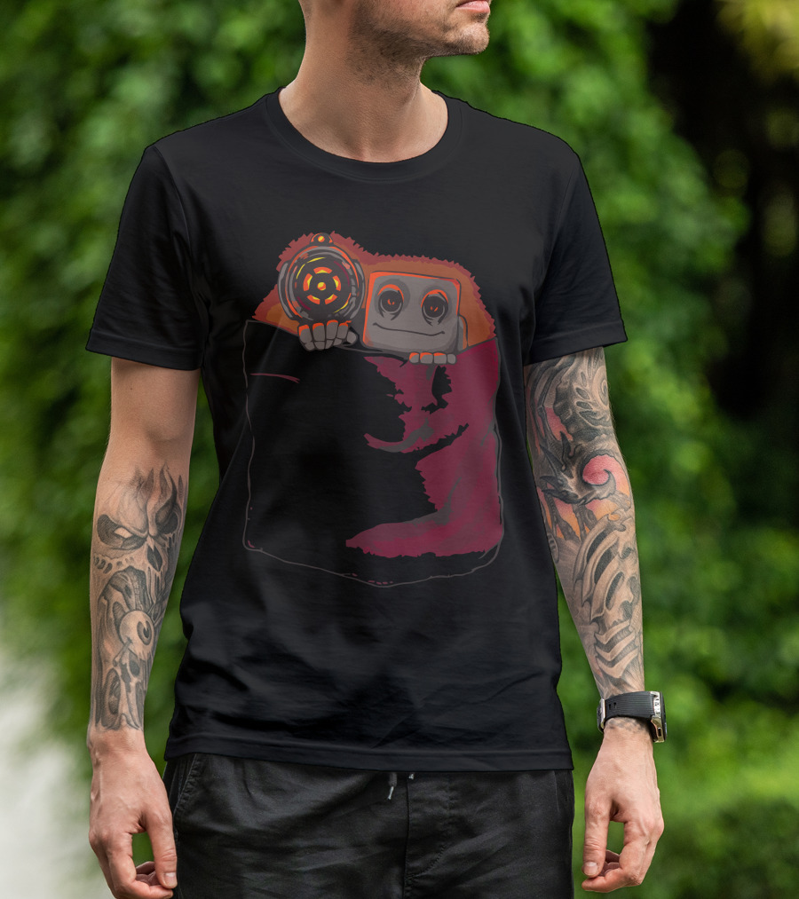 Pocket Protector Robot In Cozy Blanket T-Shirt