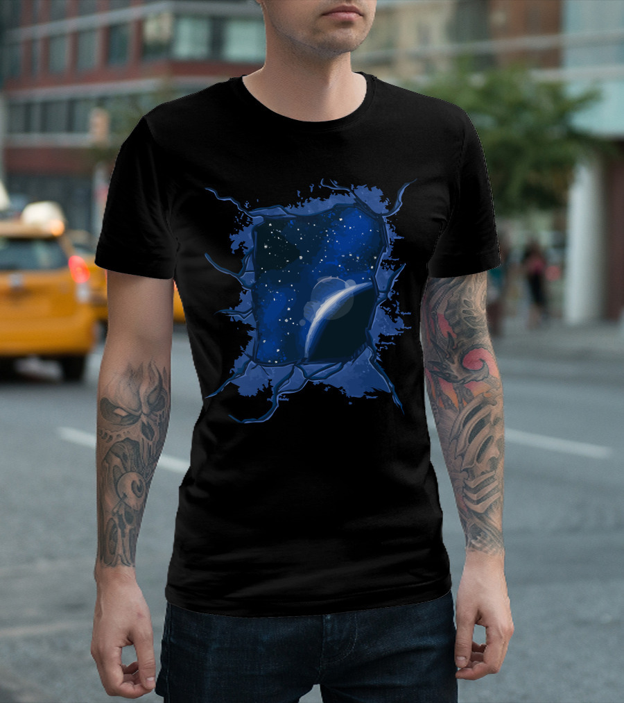 Pocketless Universe Cosmic Tear Galaxy View T-Shirt
