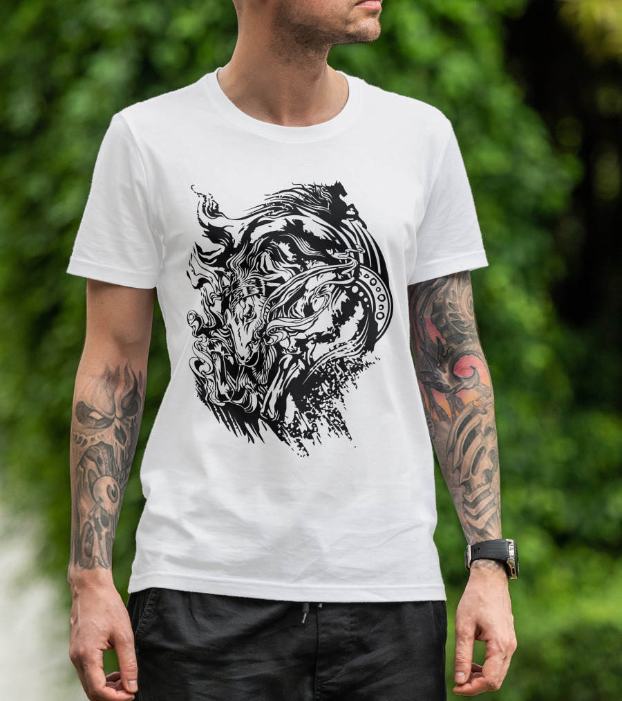 Pony Up Mystical Dark Horse Abstract T-Shirt
