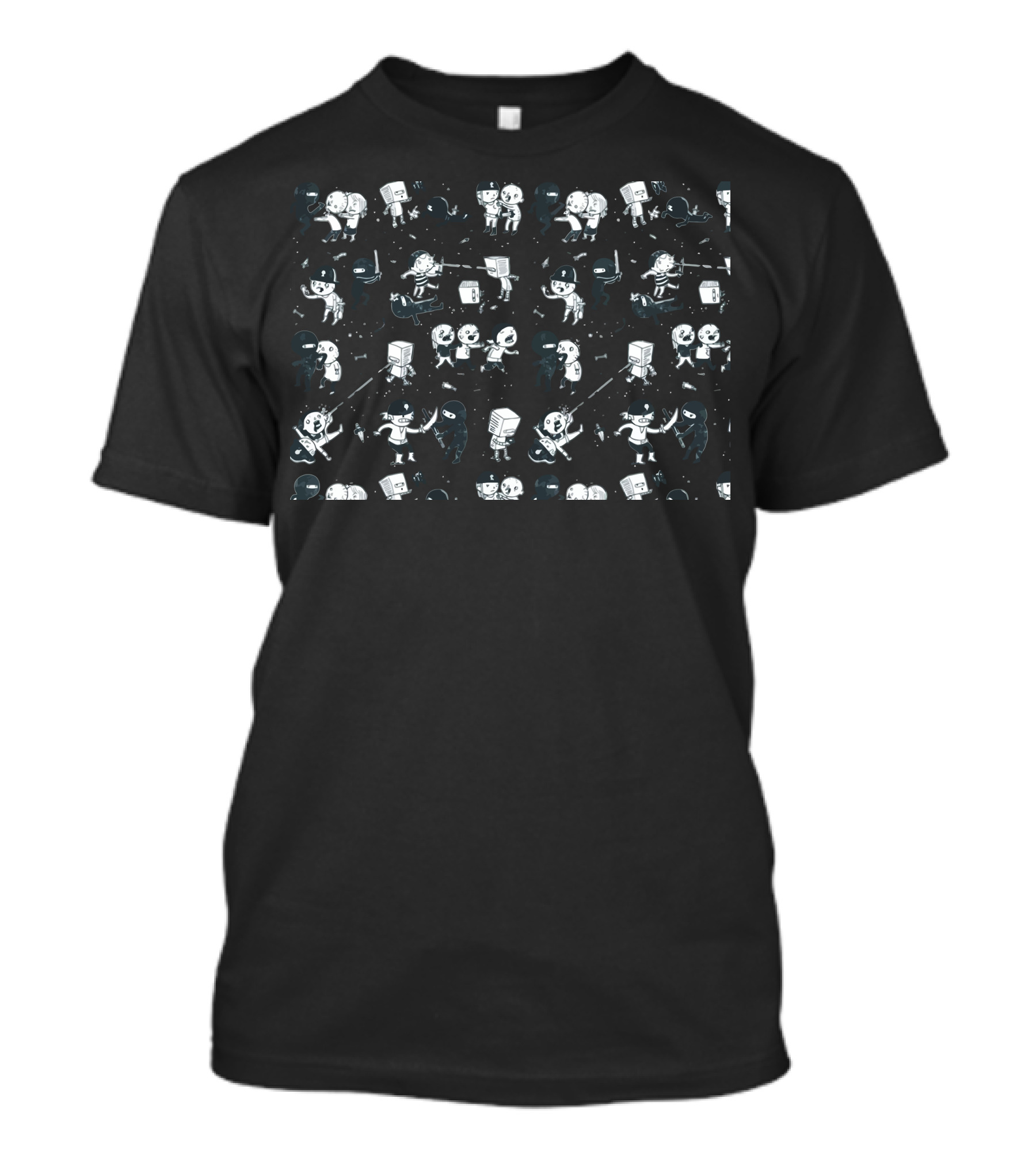 Pop Culture Clash Pattern Of Iconic Duos In T-Shirt