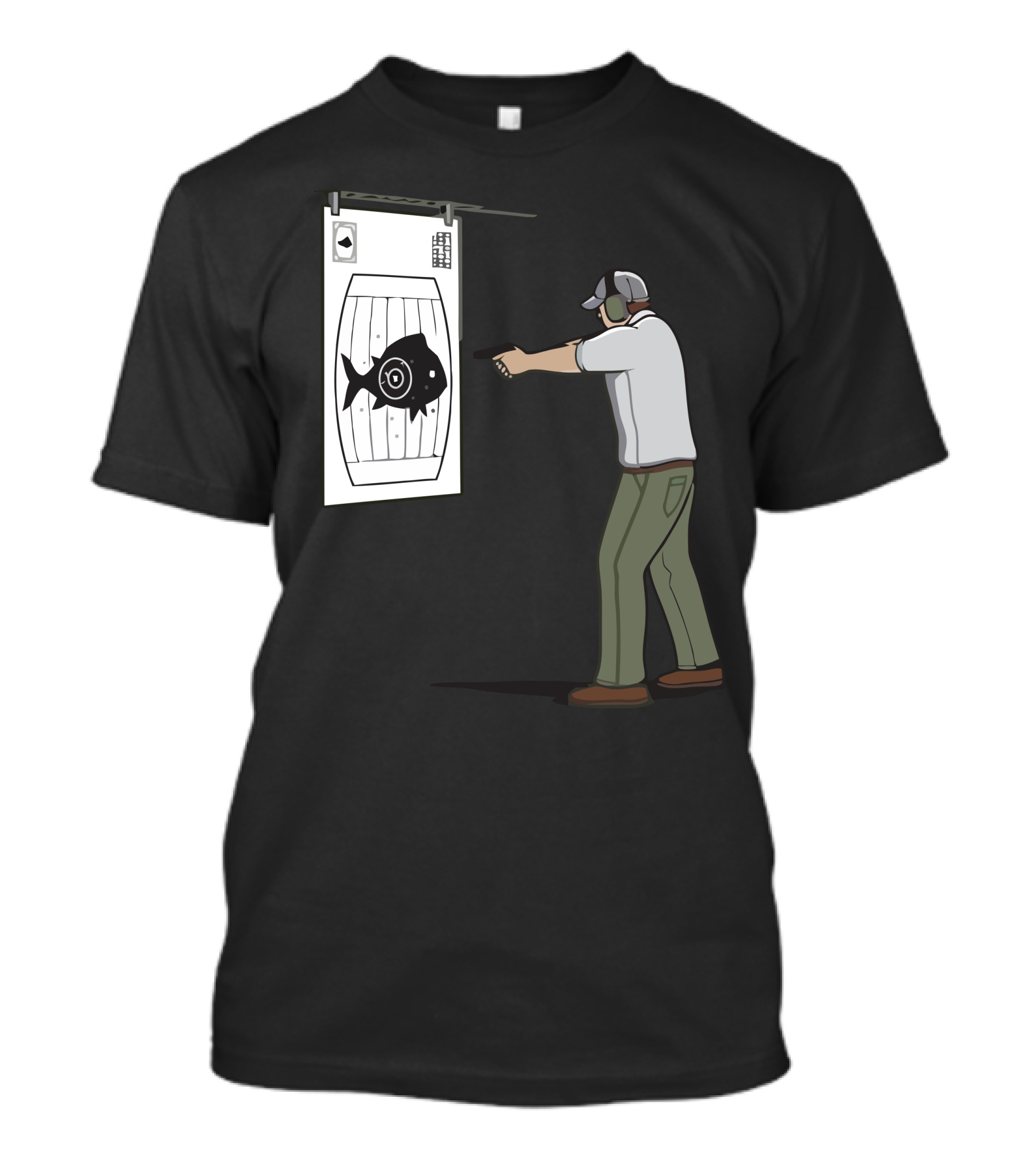 Shooter Aiming At Fish Target On Practice Range T-Shirt