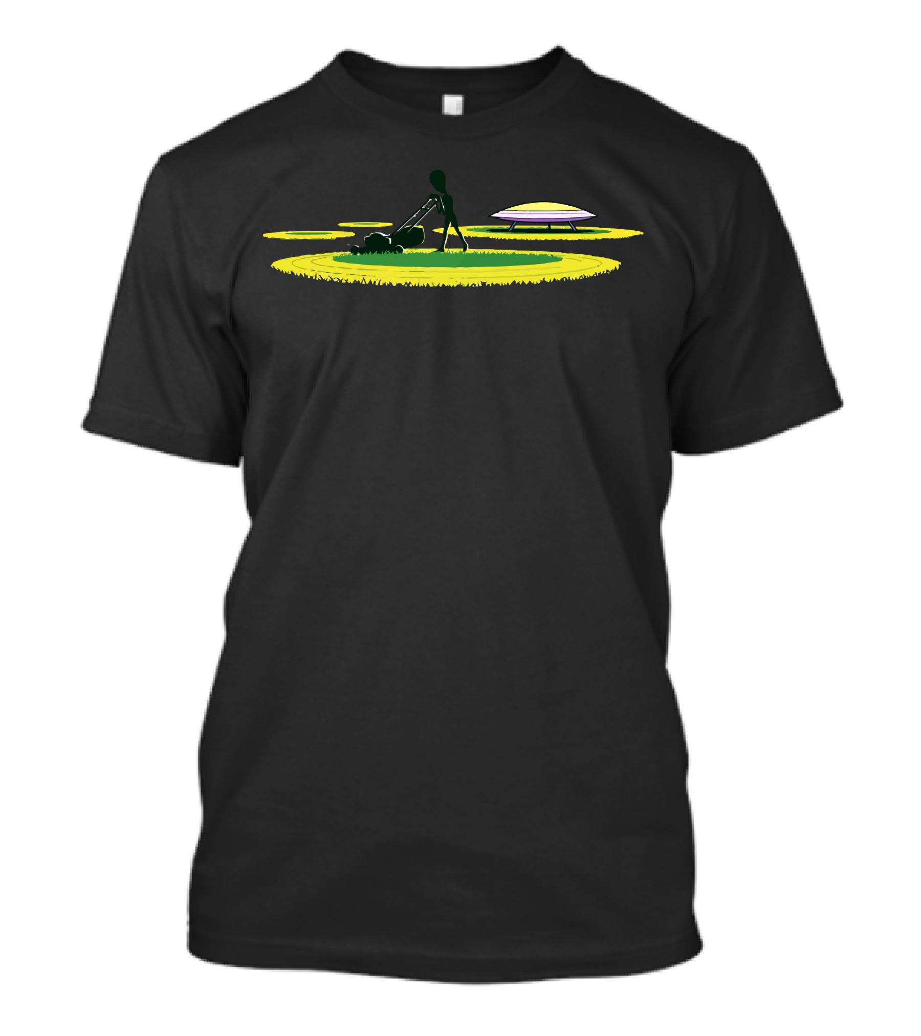 UFO Alien Prankster Mowing Crop Circles T-Shirt