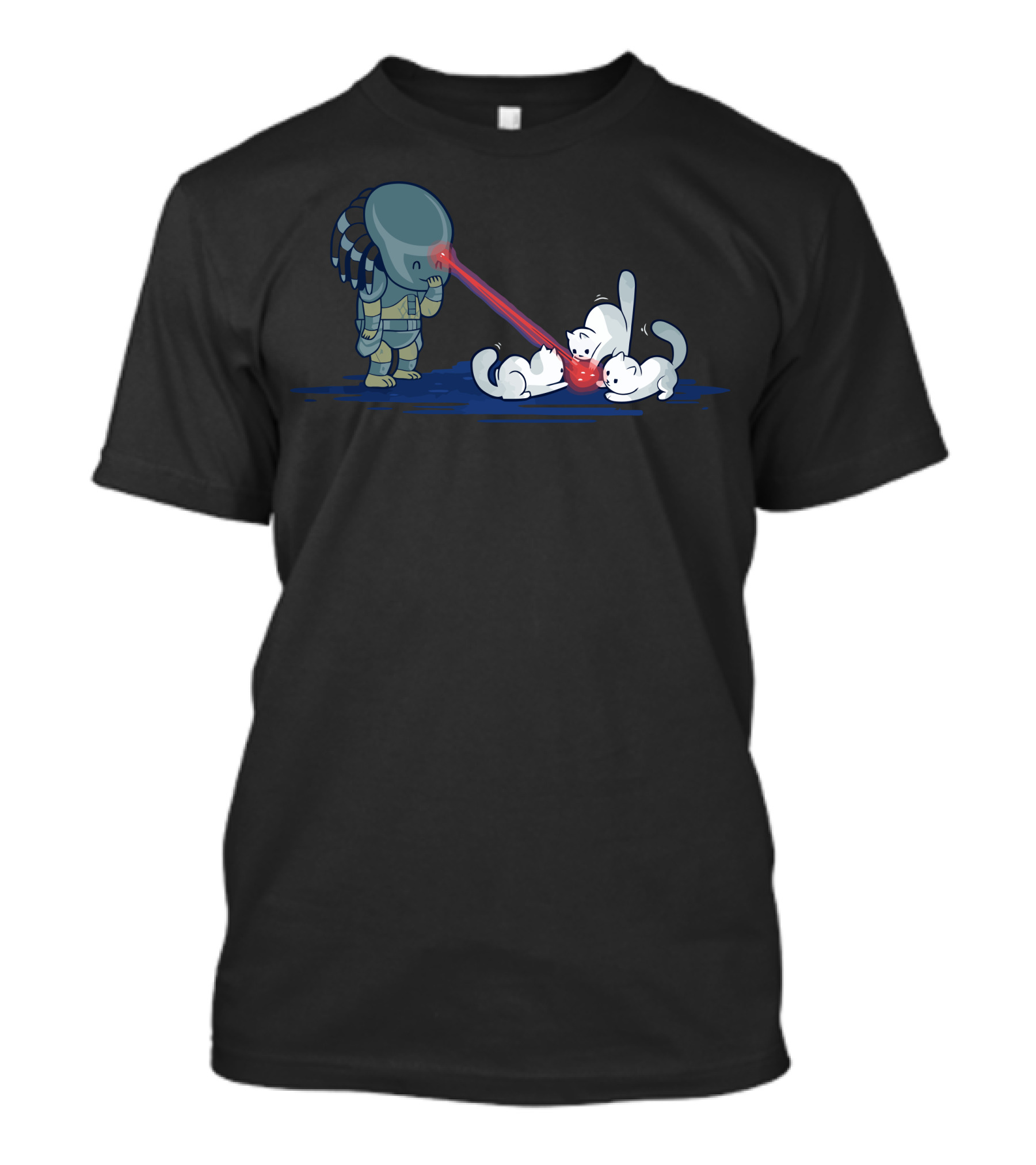 Predat Awww Alien Laser Cats Cute Humor T-Shirt