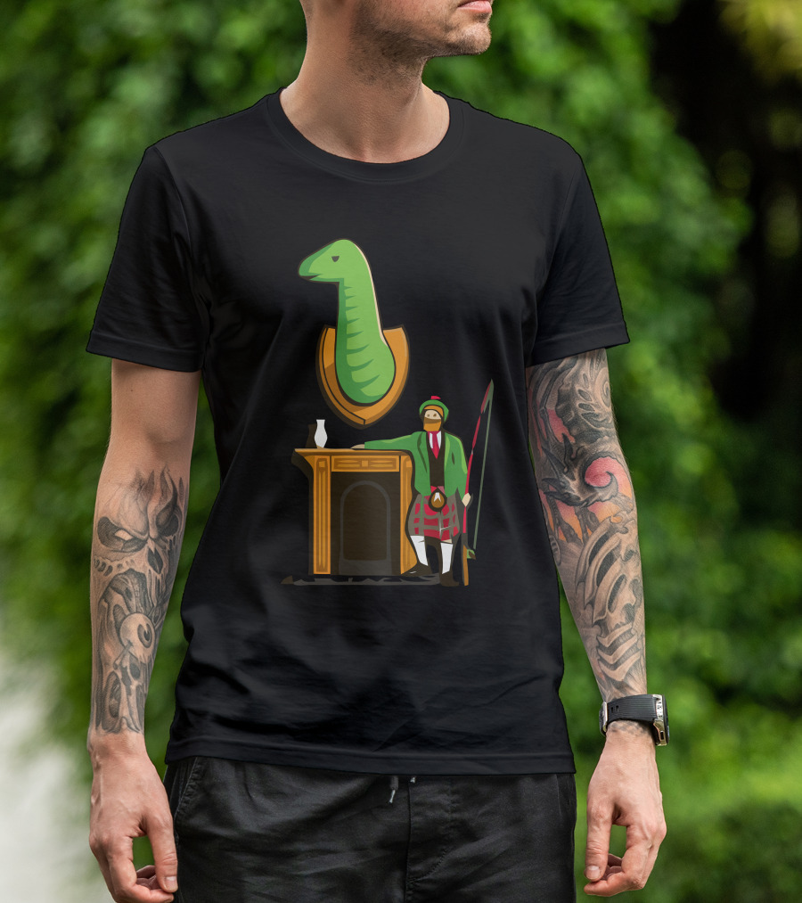Prize Catch Loch Ness Hunter In Traditional Scottish Attire T-Shirt