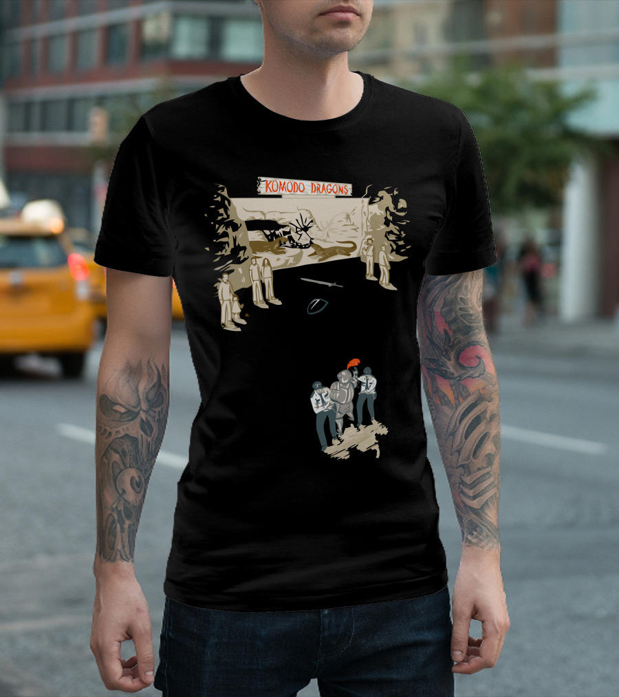 Komodo Dragons Security Medieval Knight Scene T-Shirt