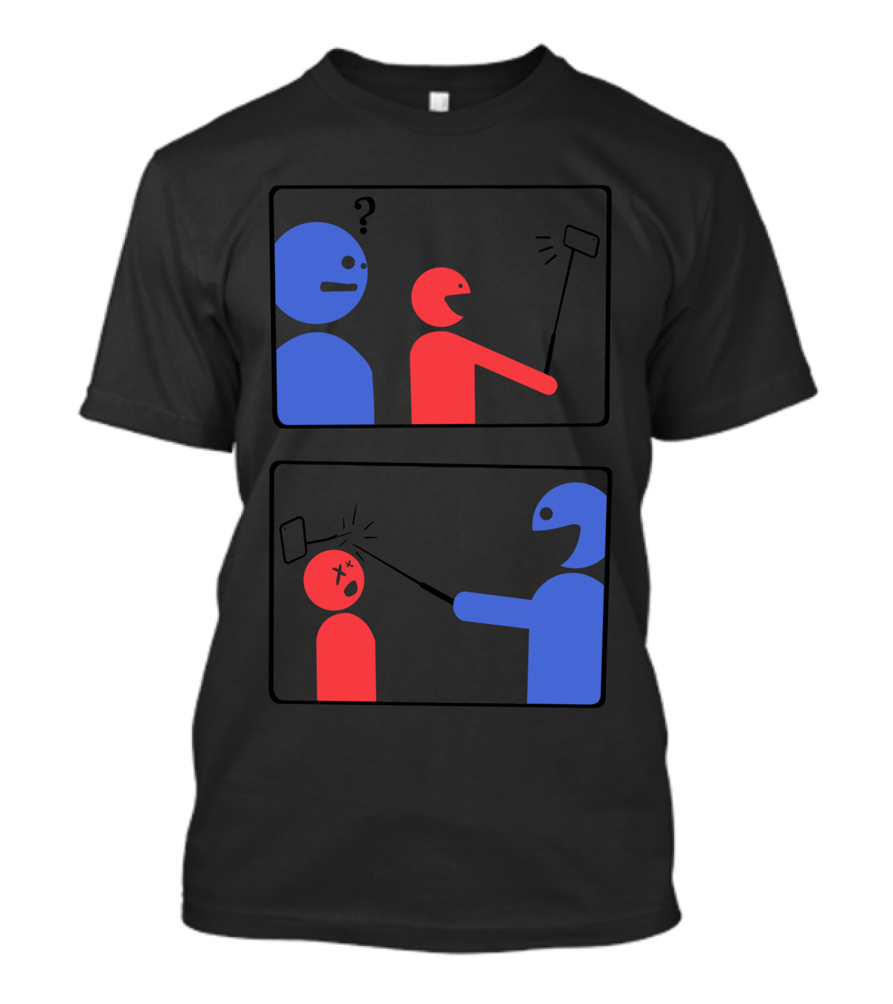 Selfie Stick Battle Fail Comic T-Shirt
