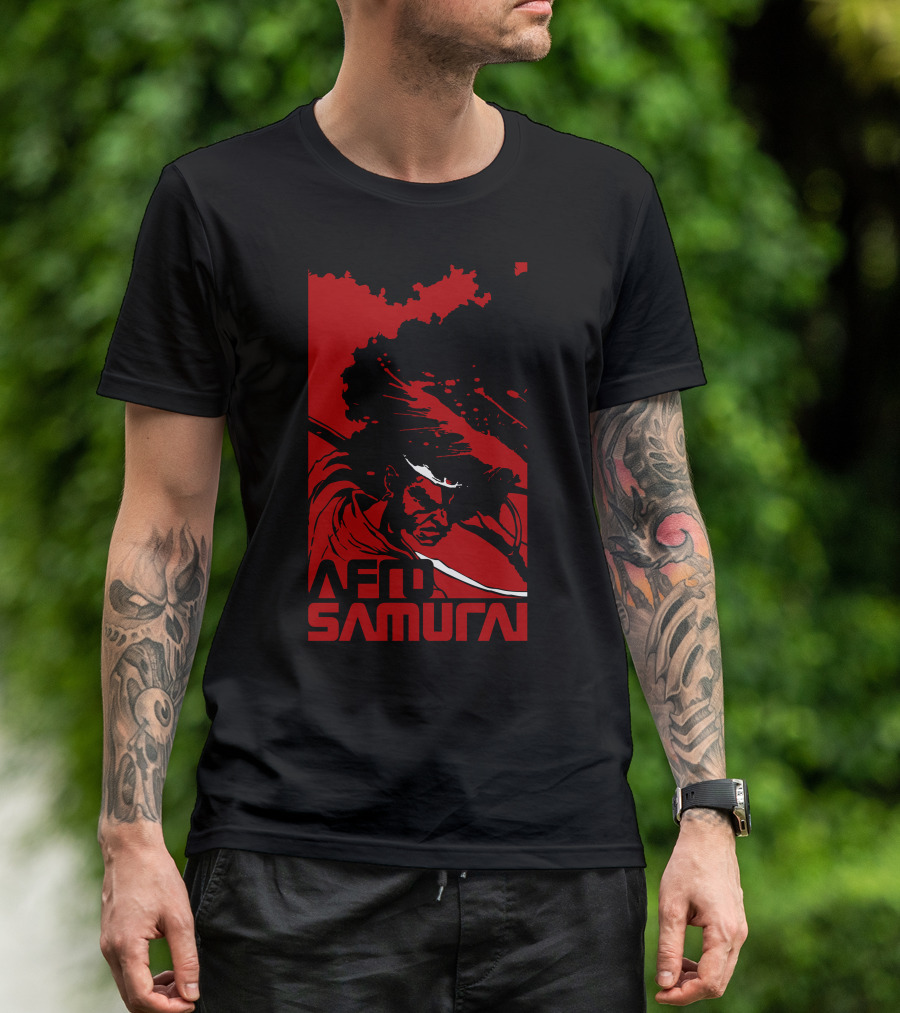 Afro Samurai Dynamic Graphic Action Scene T-Shirt