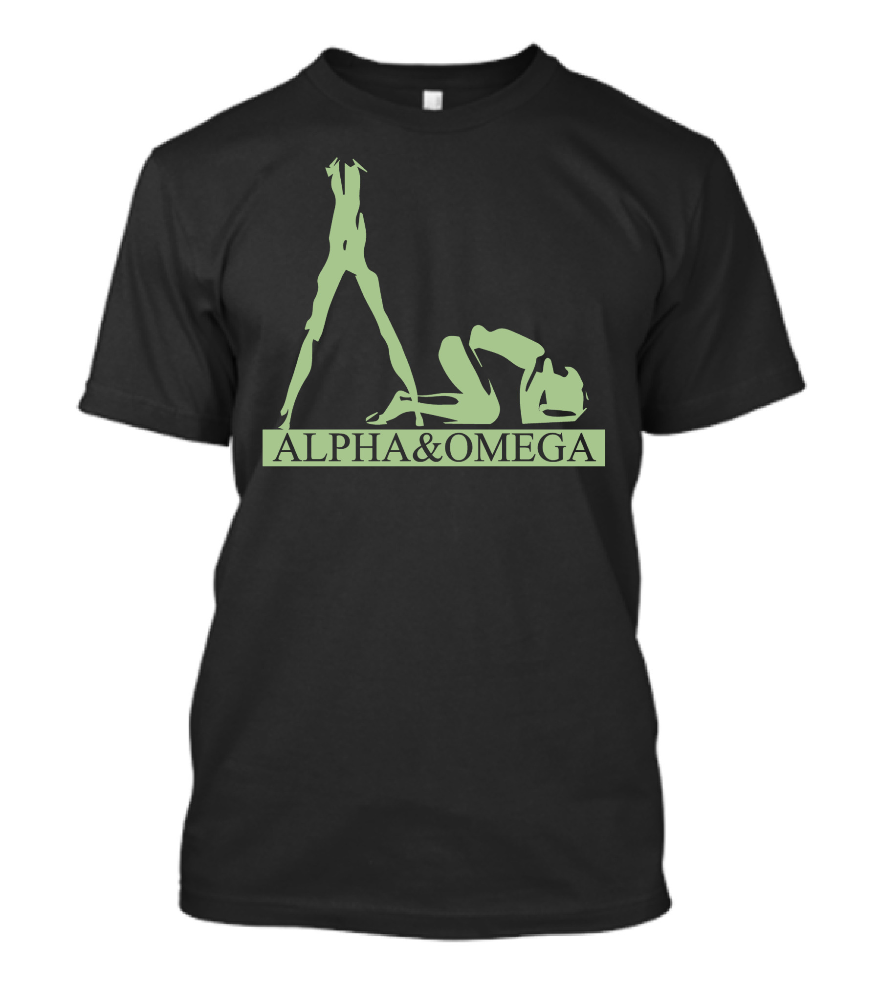 Alpha And Omega Inspired Symbol With Silhouetted Figures T-Shirt