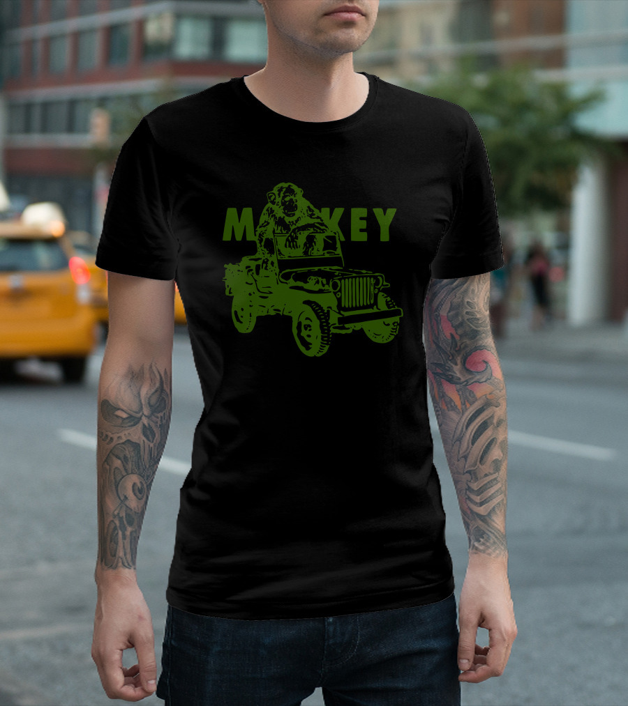 Army Monkey Jeep Riding Adventure T-Shirt