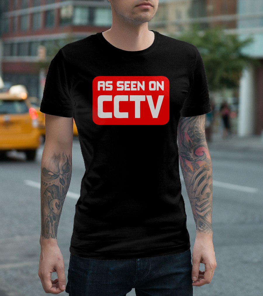 As Seen On CCTV Red Block Text T-Shirt
