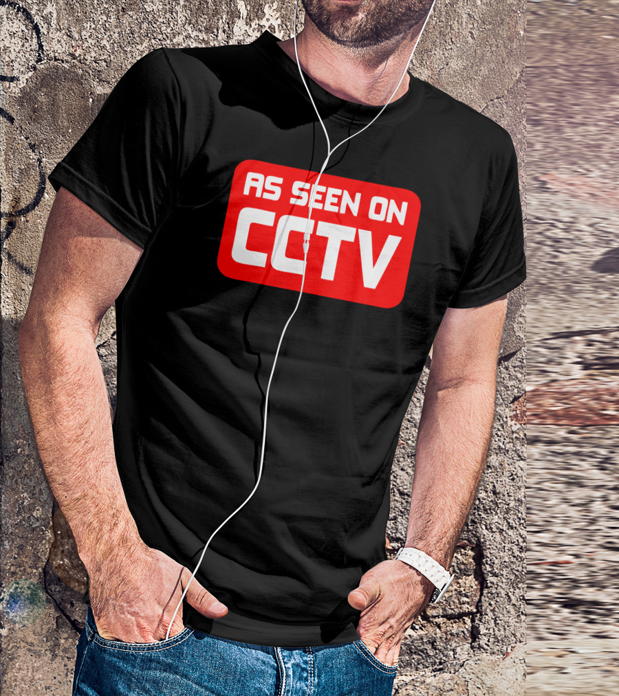 As Seen On CCTV Red Block Text T-Shirt