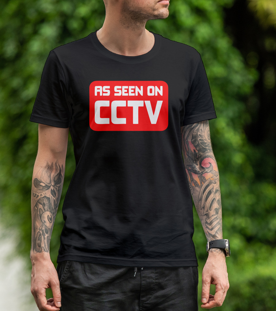 As Seen On CCTV Red Block Text T-Shirt