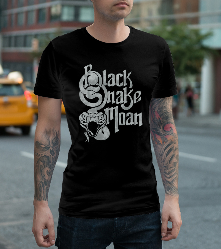 Black Snake Moan Text with Snake T-Shirt