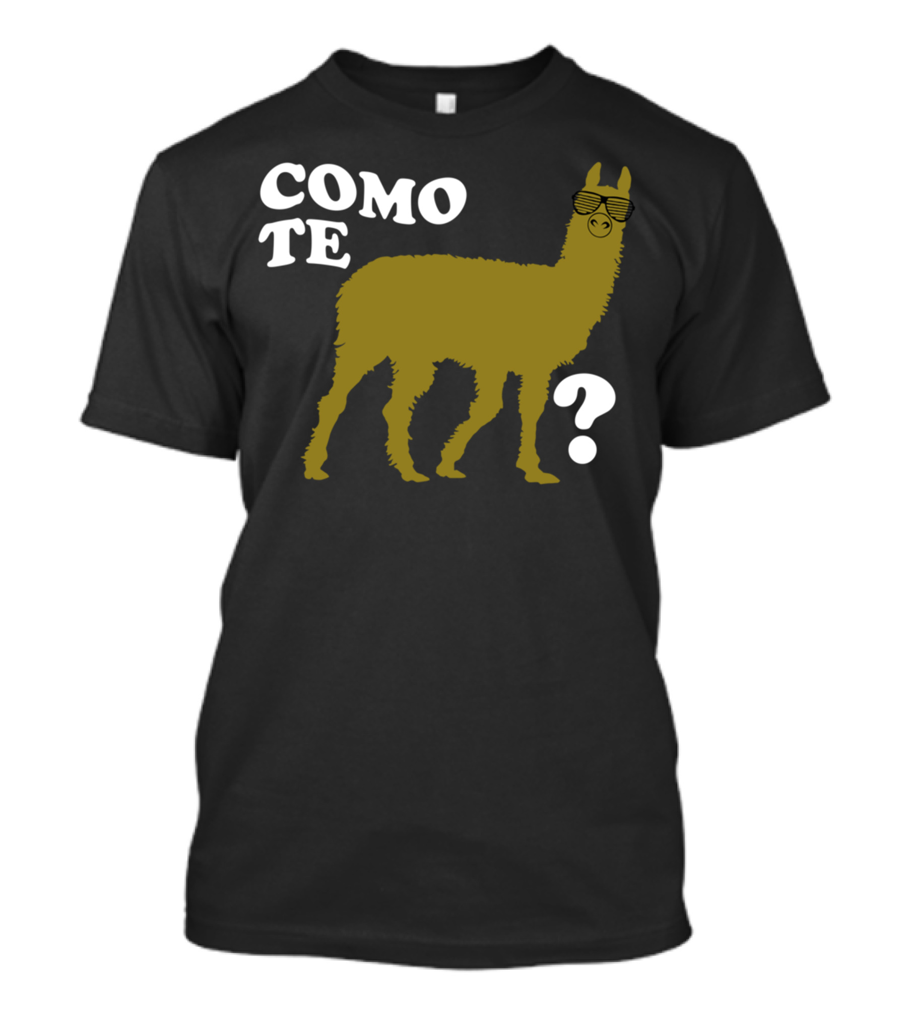 COMO TE LLAMA Sunglasses Llama With Question Mark T-Shirt