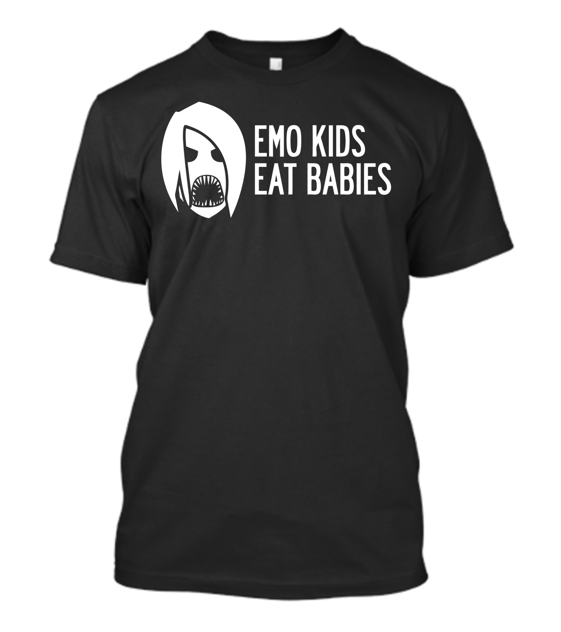 Emo Kids Eat Babies Creepy Cartoon Face T-Shirt