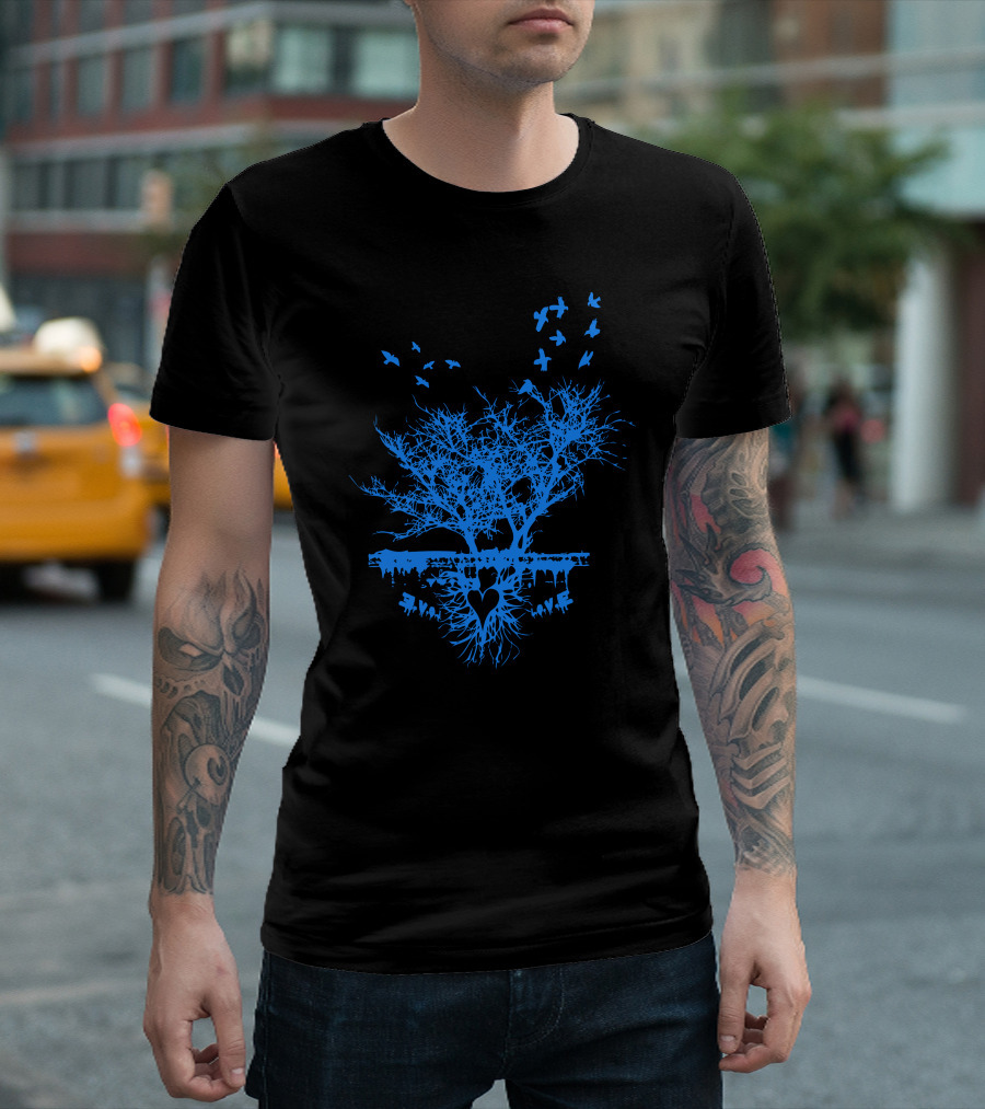 Everything Stems From LOVE Heart Tree with Birds and Roots T-Shirt