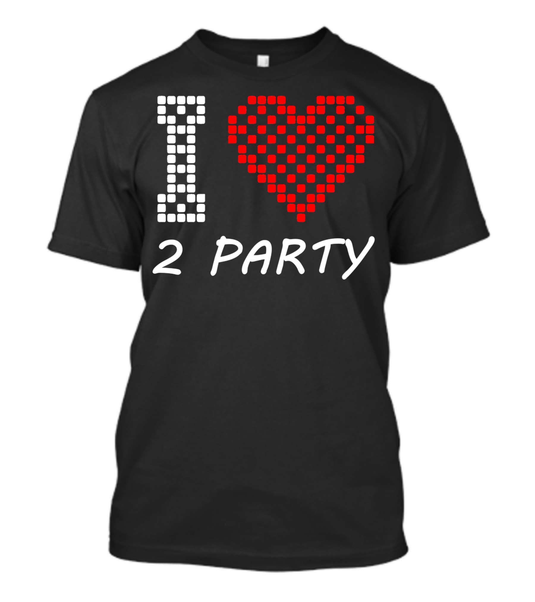 I Love Heart 2 Party Red Checkered T-Shirt