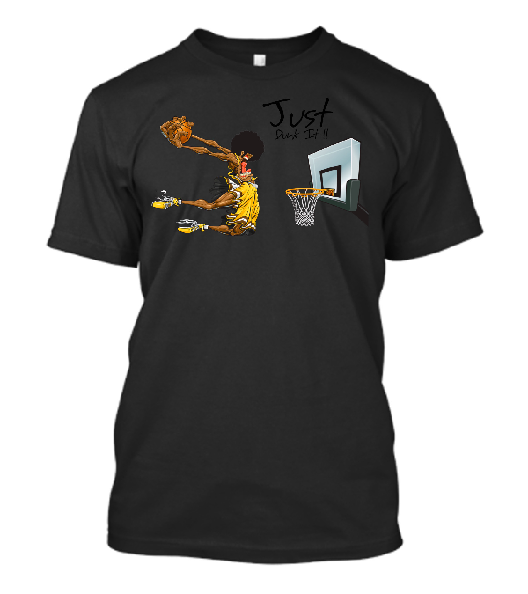 Just Dunk It Basketball Afro Slam Dunk Iconic T-Shirt