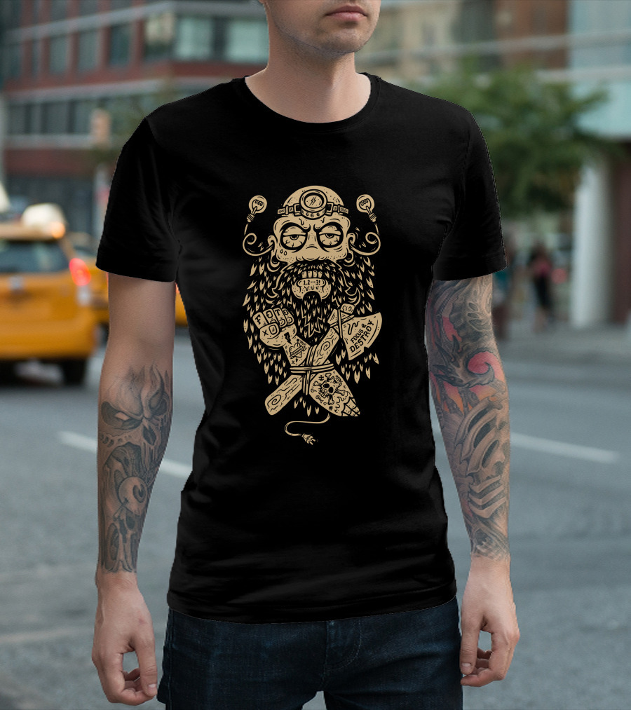 Kanye Lense Beard Axe Lights Fist Drawings 12-31 Destroy T-Shirt