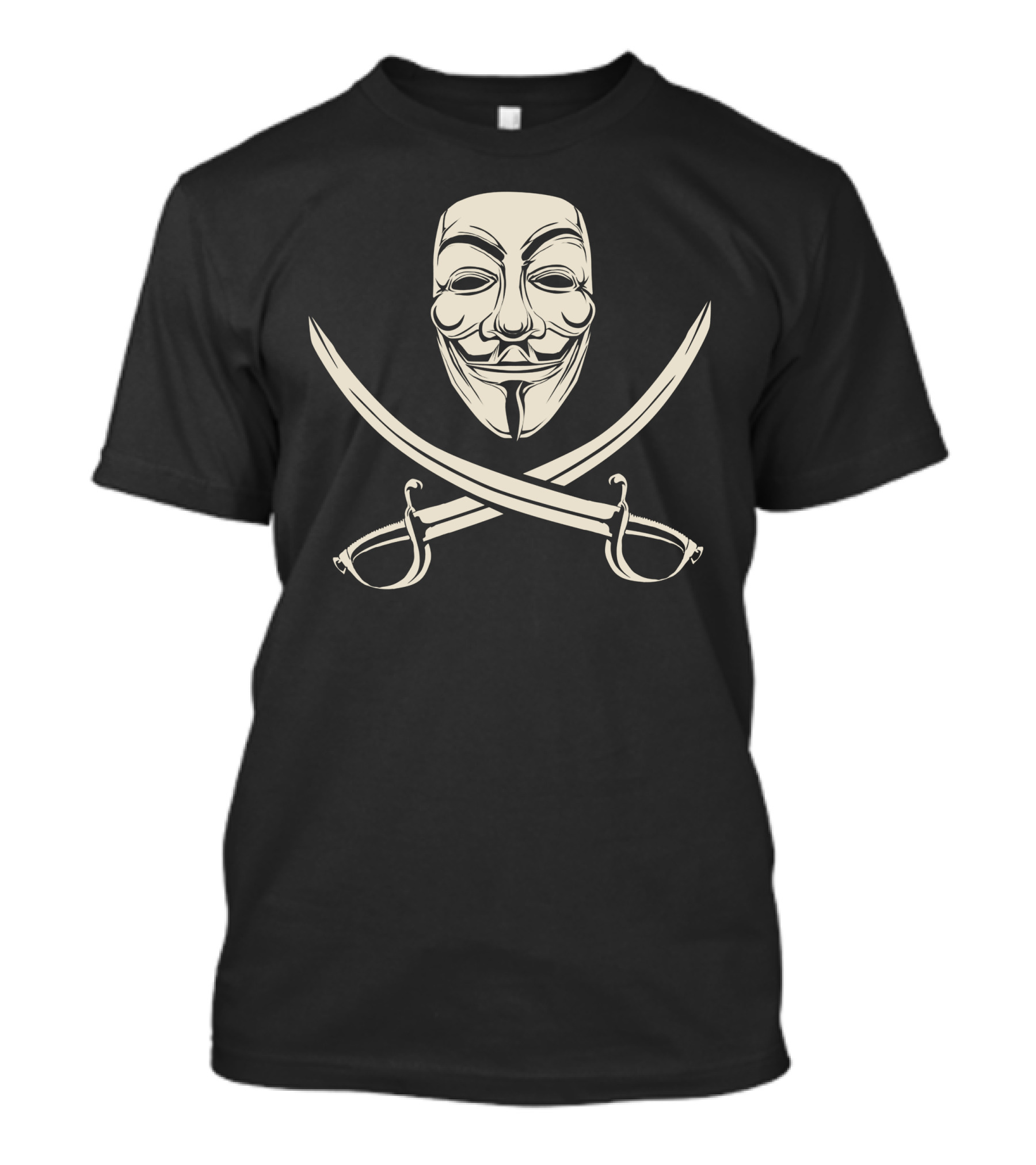 Mask Of Modern Mutiny Anonymous Pirate Crossed Swords T-Shirt